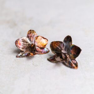 Oorbellen van echte orchidee