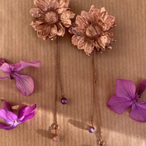 Alternative view of Oorbellen van echte chrysanten