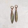 oorbellen olijfblad koper groen patina