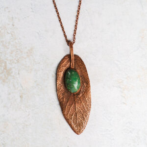 Halsketting met salie en chrysocolla