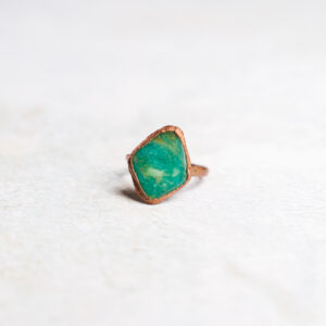 Ring met amazoniet plat